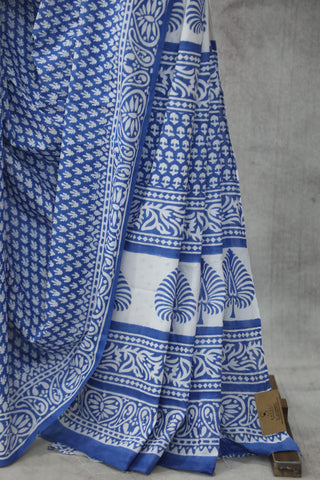 Blue HBP Cotton Saree - SRBCS1853