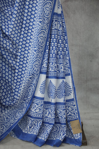 Blue HBP Cotton Saree - SRBCS1854