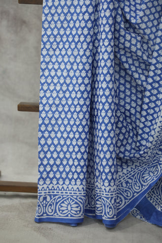 Blue HBP Cotton Saree - SRBCS1854