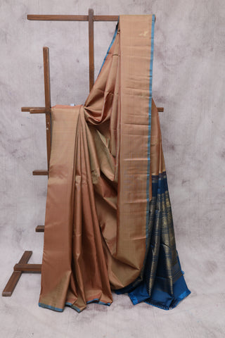 Khaki Kanjeevaram Silk Saree-SRKKSS239