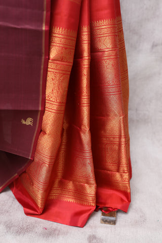 Plum Kanjeevaram Silk Saree-SRPKSS238