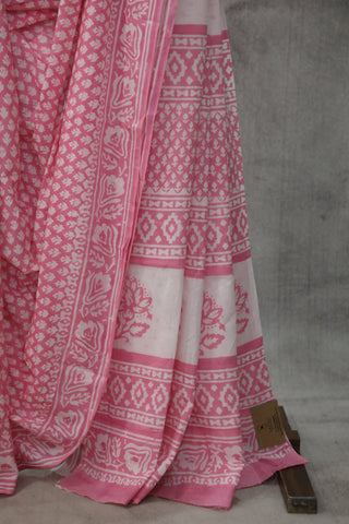 Baby Pink HBP Cotton Saree - SRBPCS1849