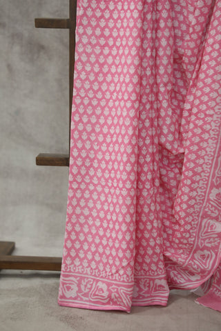 Baby Pink HBP Cotton Saree - SRBPCS1849