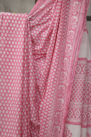 Baby Pink HBP Cotton Saree - SRBPCS1849