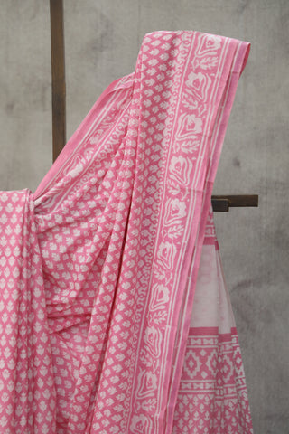 Baby Pink HBP Cotton Saree - SRBPCS1849