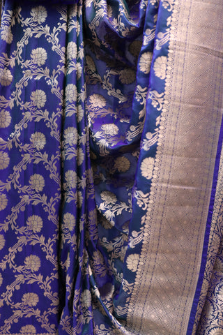 Peacock Blue Banarasi Silk Saree-SRPBBSS439