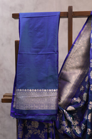 Peacock Blue Banarasi Silk Saree-SRPBBSS439