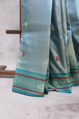 Teal Green Kanjeevaram Silk Saree-SRTGKSS287