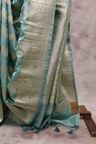 Pastel Green Banarasi Silk Saree-SRPGBSS440