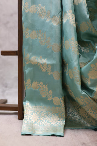 Pastel Green Banarasi Silk Saree-SRPGBSS440