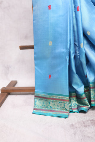 Blue Kanjeevaram Silk Saree-SRBKSS293