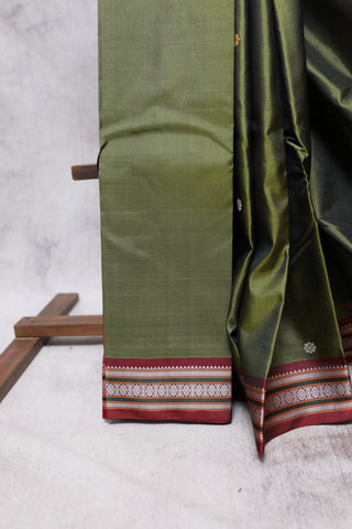 Mehendi Green Kanjeevaram Silk Saree-SRBKSS285