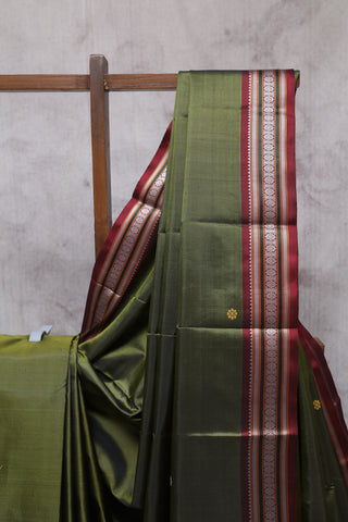 Mehendi Green Kanjeevaram Silk Saree-SRBKSS285