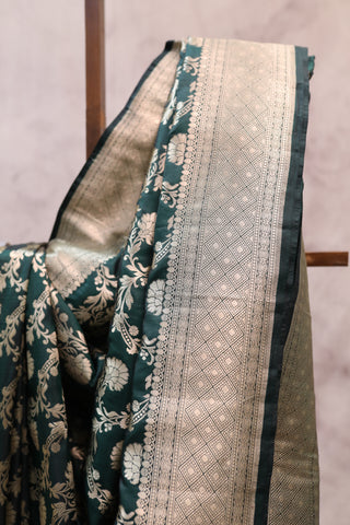 Dark Green Banarasi Silk Saree-SRDGBSS435