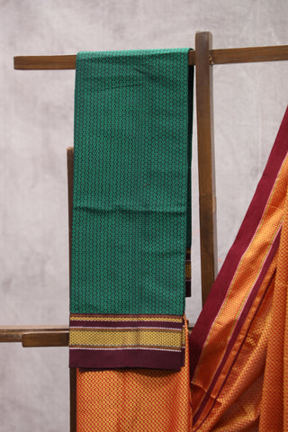 Orange Plain Khun Saree With Maroon Border-SROPKS192