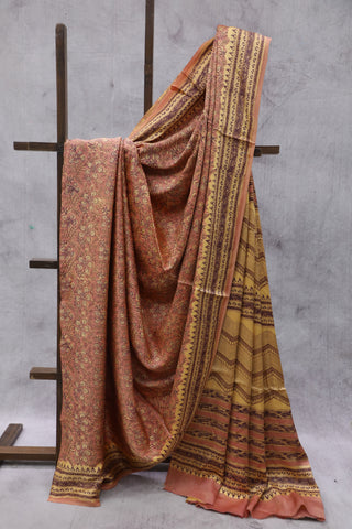 Peach Yellow HBP Modal Silk Saree - SRPYWMSS70EX