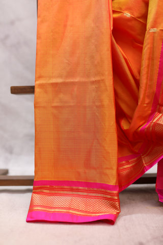 Orange Silk Paithani Saree - SROSCPS424