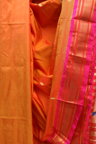 Orange Silk Paithani Saree - SROSCPS424