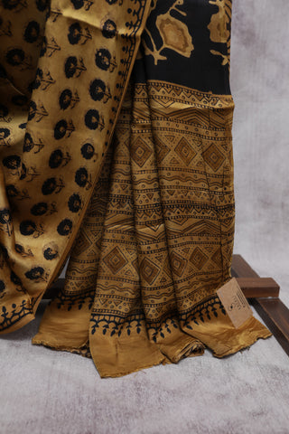 Khaki HBP Modal Silk Saree-SRKMSS285