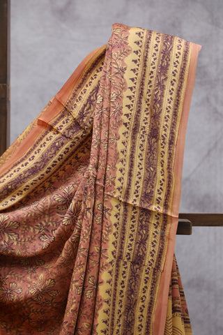 Peach Yellow HBP Modal Silk Saree - SRPYWMSS70EX