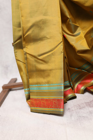 Moss Green Kanjeevaram Silk Saree-SRMGKSS275