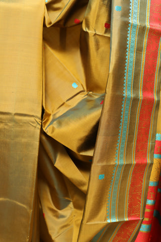 Moss Green Kanjeevaram Silk Saree-SRMGKSS275