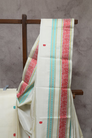 Cream Kanjeevaram Silk Saree-SRCKSS273