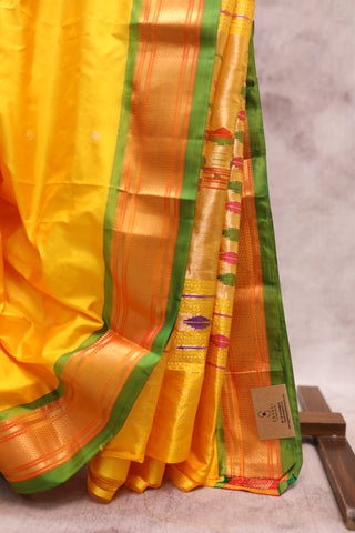 Yellow Silk Paithani Saree - SRYSCPS425