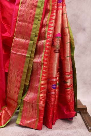 Pink Silk Paithani Saree - SRPSCPS419