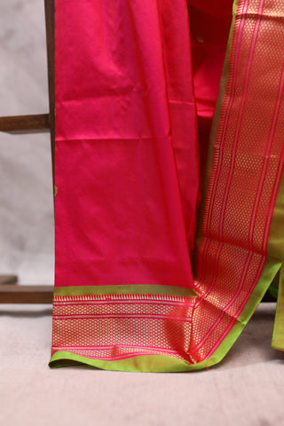 Pink Silk Paithani Saree - SRPSCPS419