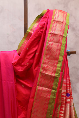 Pink Silk Paithani Saree - SRPSCPS419