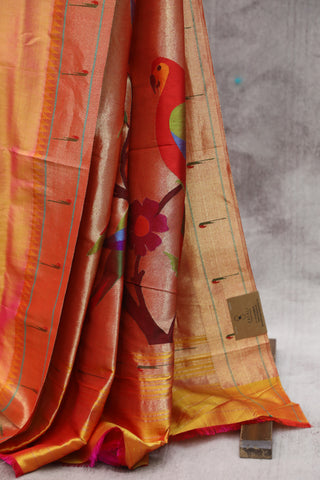 Two Tone Pink Silk Paithani Saree - SRTTPSPS471