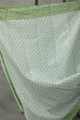 Grass Green HBP Cotton Saree - SRGGCS1820