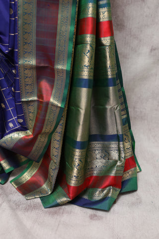 Navy Blue Kanjeevaram Silk Saree-SRNBKSS272