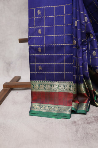 Navy Blue Kanjeevaram Silk Saree-SRNBKSS272