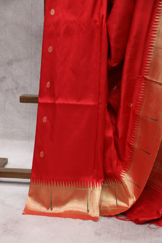 Red Silk Paithani Saree - SRRSPS469