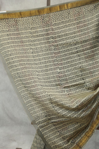 Grey HBP Cotton Silk Chanderi Saree - SRGCSCS641