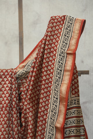 Red Cotton Silk Chanderi Saree  - SRRCSCS24EX