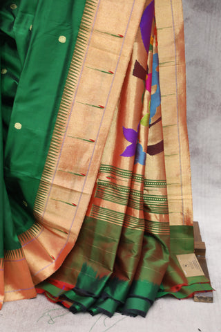 Green Silk Paithani Saree - SRGSPS468