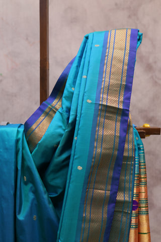 Teal Blue Silk Paithani Saree - SRTBSCPS414