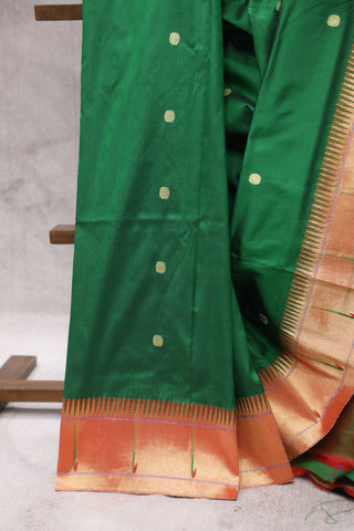 Green Silk Paithani Saree - SRGSPS468