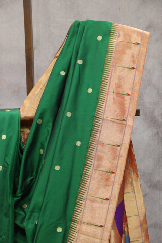 Green Silk Paithani Saree - SRGSPS468