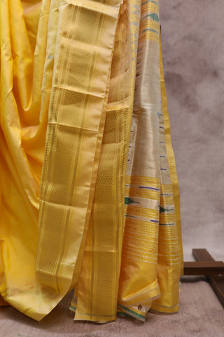 Yellow Silk Paithani Saree - SRYSCPS413