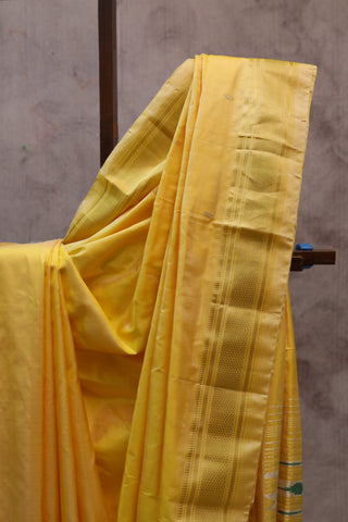 Yellow Silk Paithani Saree - SRYSCPS413