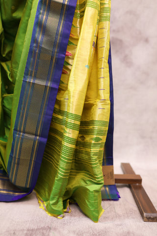 Moss Green Silk Paithani Saree - SRMGSCPS412