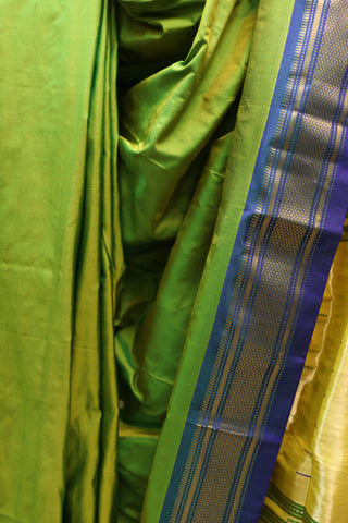 Moss Green Silk Paithani Saree - SRMGSCPS412