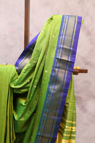 Moss Green Silk Paithani Saree - SRMGSCPS412