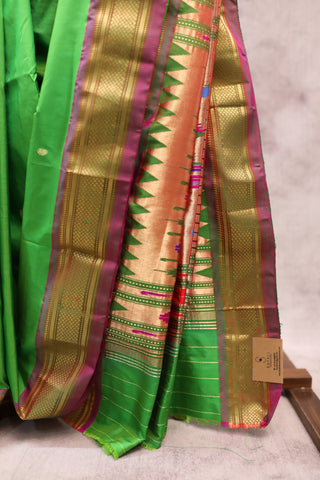 Green Silk Paithani Saree - SRGSCPS411