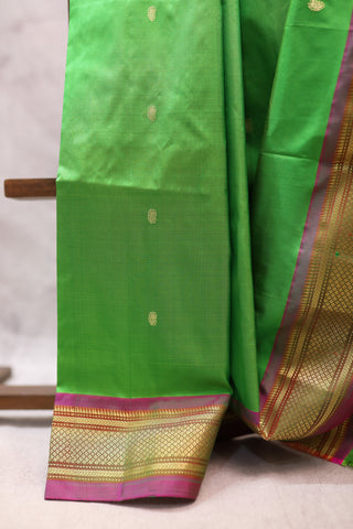 Green Silk Paithani Saree - SRGSCPS411