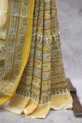 Yellow HBP Modal Silk Saree-SRYMSS346